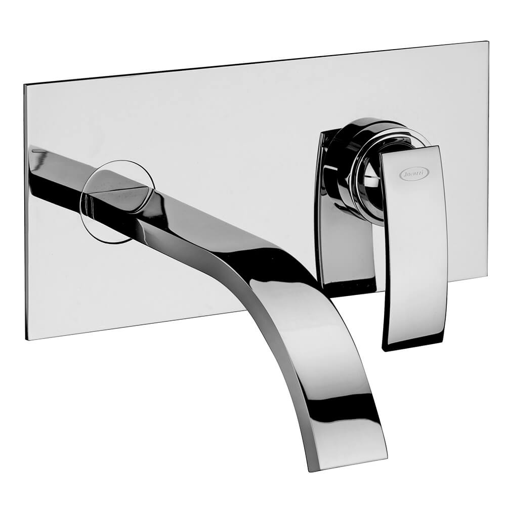 Lavabo a muro con piastra Jacuzzi | rubinetteria ottone cromato serie Glint 0IQ00497JA00