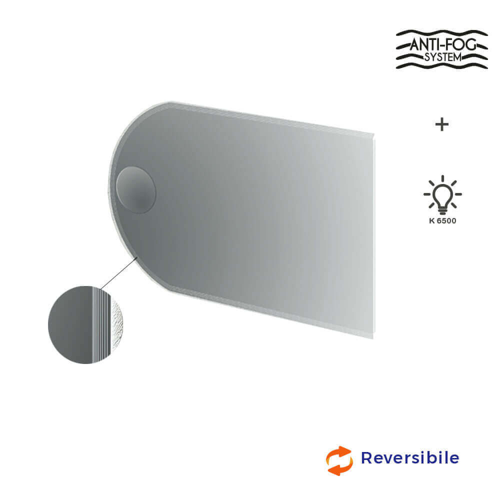 Specchio 80X120 LED righe anti-fog con specchietto ingranditore