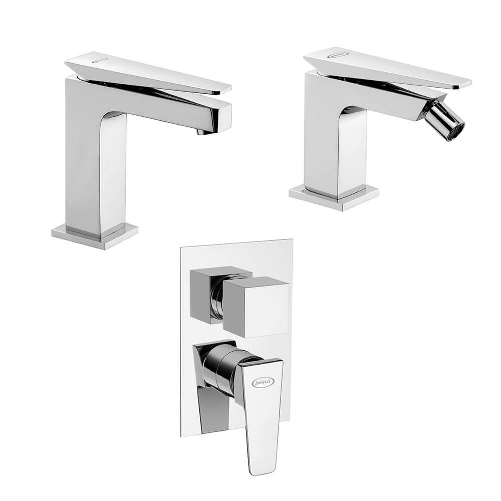 Set miscelatori lavabo + bidet + incasso doccia con deviatore Jacuzzi | rubinetteria Beam