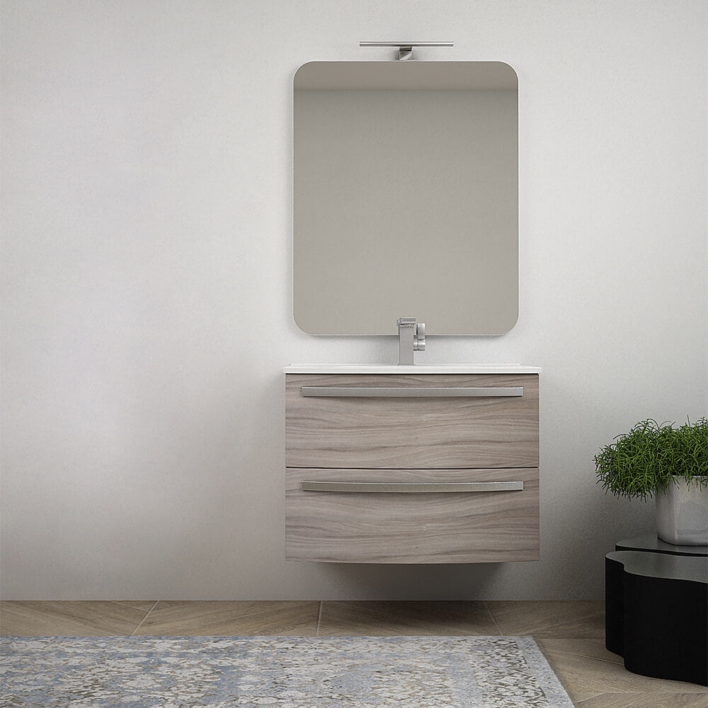 Mobile bagno 75 cm Larice sospeso bombato - Berlino