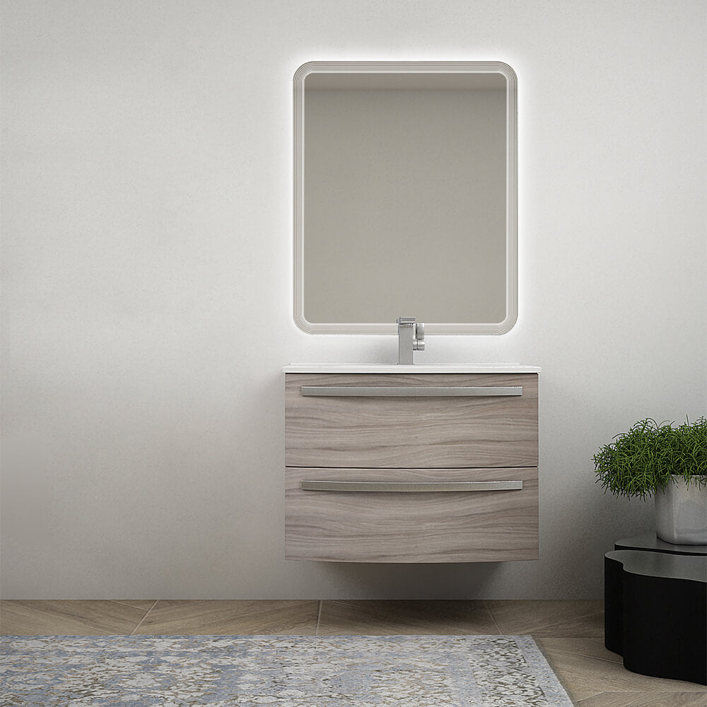 Mobile bagno 75 cm Larice sospeso bombato - Berlino