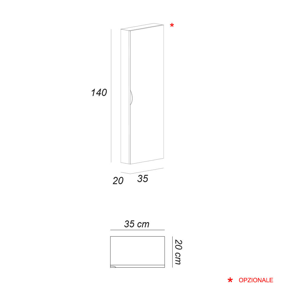 Mobile bagno sospeso bianco lucido 75 cm Mosca