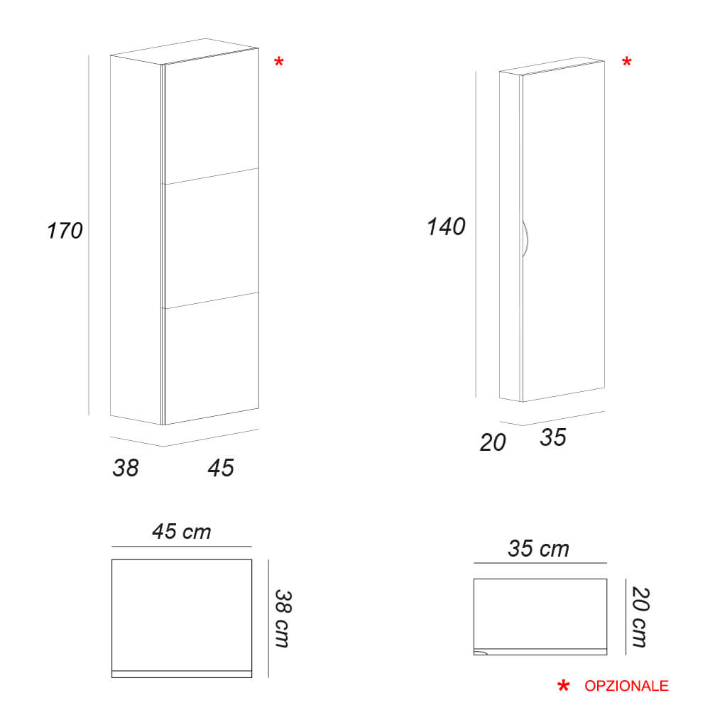 Mobile da bagno bianco frassino sospeso 120 cm