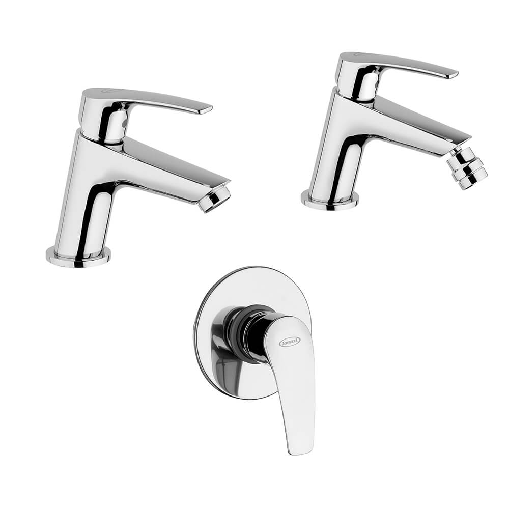 Jacuzzi | Rubinetteria Lucente set miscelatori lavabo bidet per piletta click clack e incasso doccia una uscita