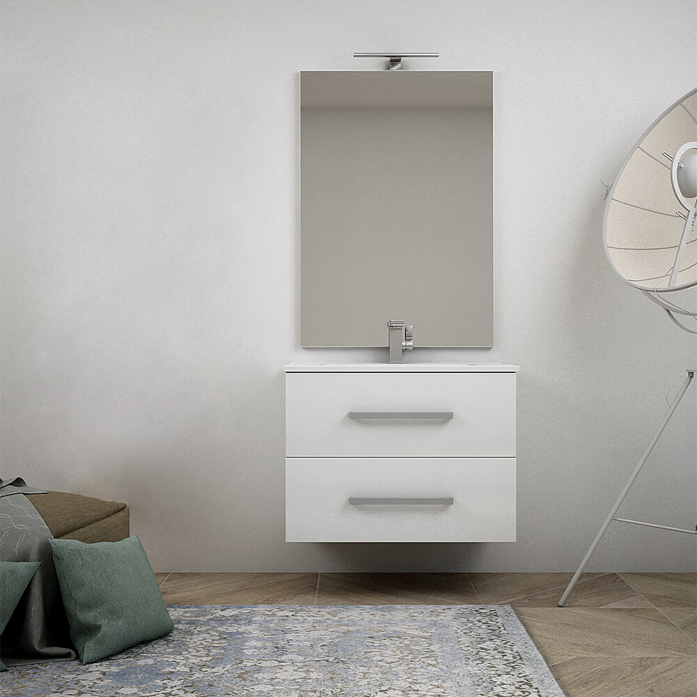 Mobile bagno sospeso bianco lucido 75 cm Mosca