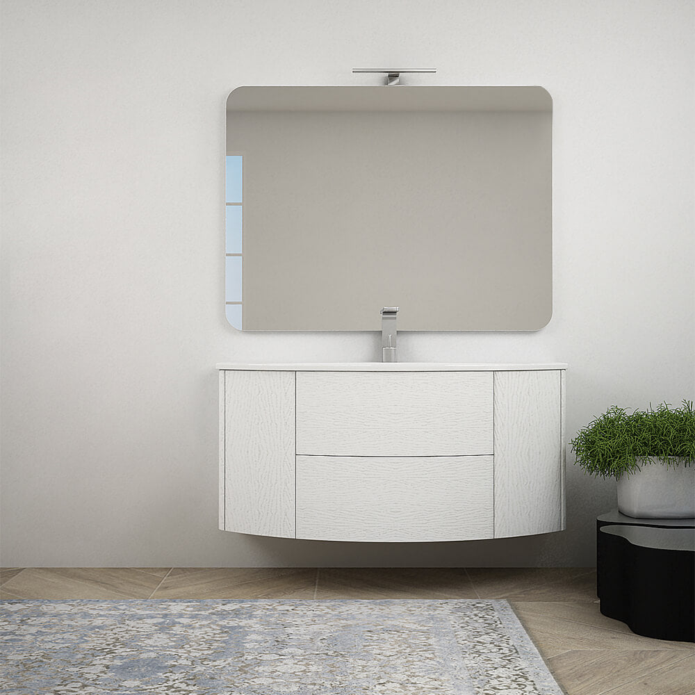 Mobile da bagno bianco frassino sospeso 120 cm