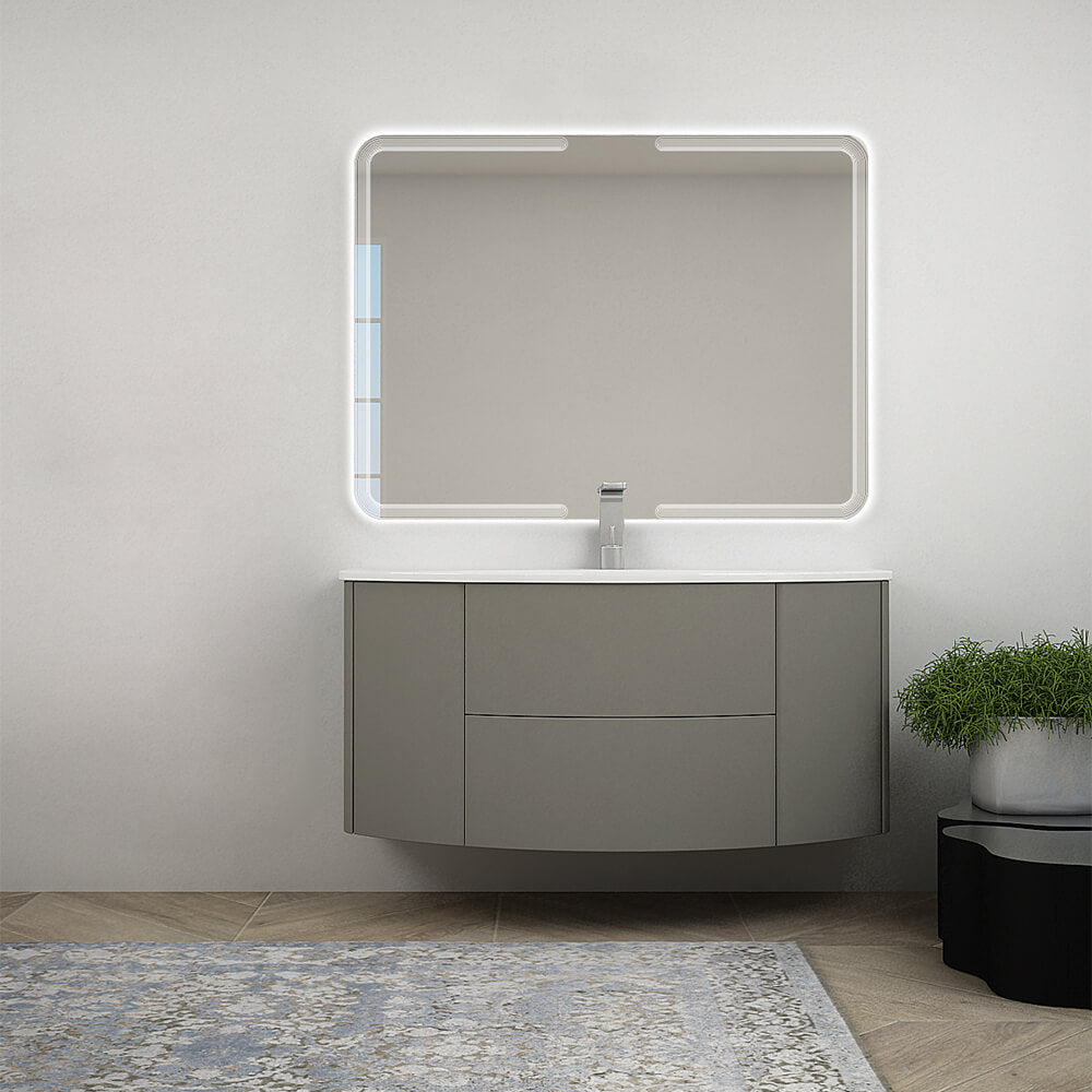 Mobile da bagno sospeso 120 cm Nairobi Grigio talpa opaco