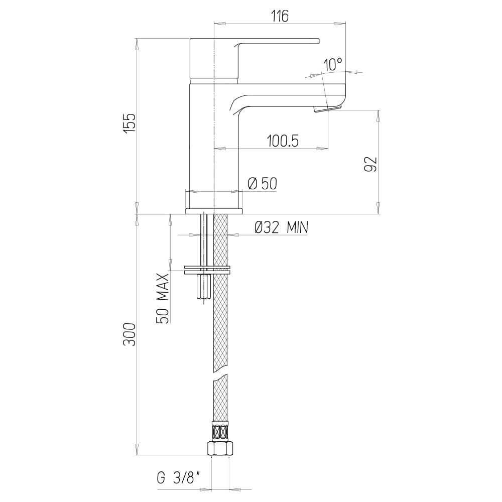 Miscelatore lavabo Jacuzzi | rubinetteria Eolo ottone cromato per piletta clic clac 0E000086JA00