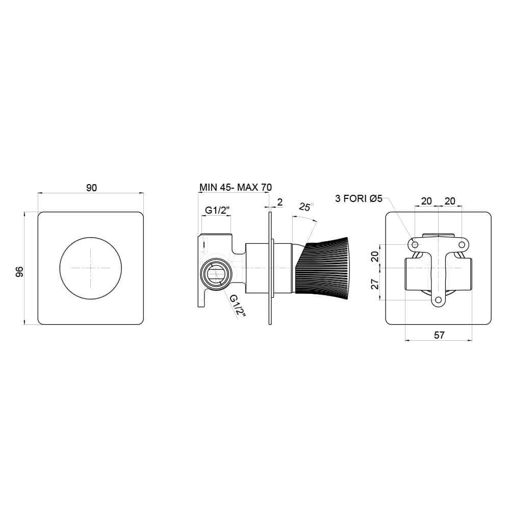 Miscelatore incasso doccia Jacuzzi rubinetteria serie Illumina