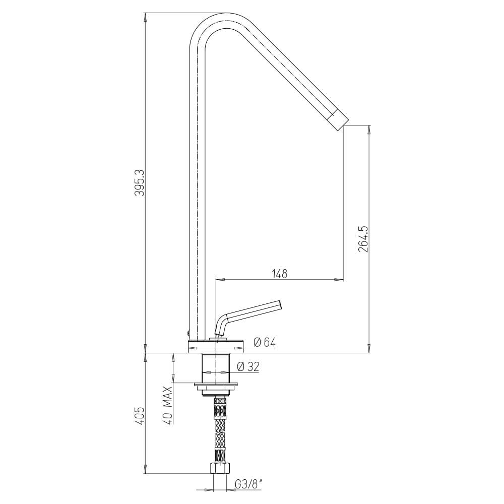 Miscelatore lavabo alto Lumos di Jacuzzi Rubinetteria per piletta click clack