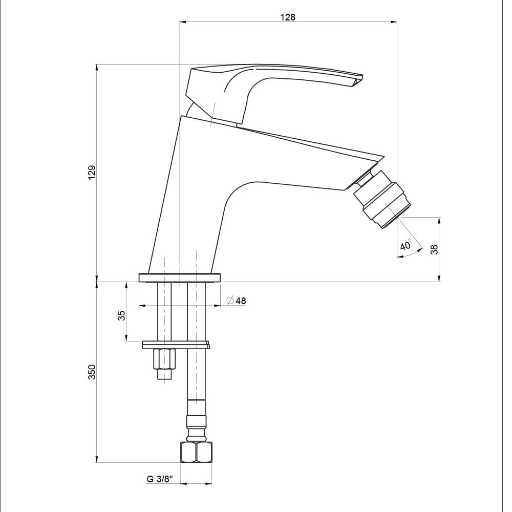 Lavabo medio e bidet con incasso doccia Lucente Jacuzzi | Rubinetteria in set