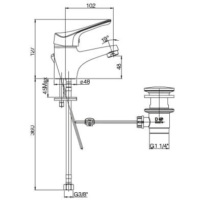 Set miscelatori lavabo + bidet + gruppo vasca Ariel di Piralla ottone cromato con PILETTA DI SCARICO INCLUSA 0RE00088A21 0RE00094A21 0RE00003A16