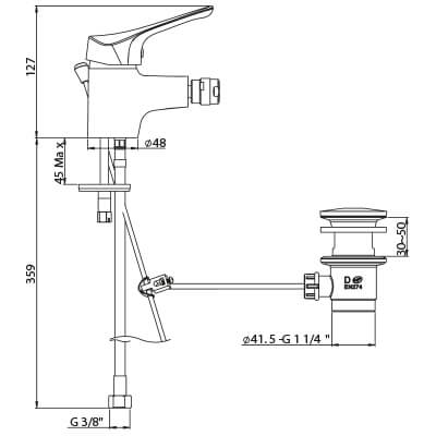 Set miscelatori lavabo + bidet + gruppo vasca Ariel di Piralla ottone cromato con PILETTA DI SCARICO INCLUSA 0RE00088A21 0RE00094A21 0RE00003A16